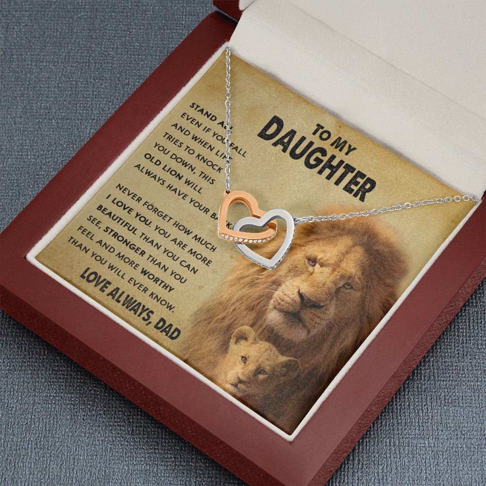154D To My Daughter Lion, Necklace Gift From Lion Dad, Daughter Birthday Necklace