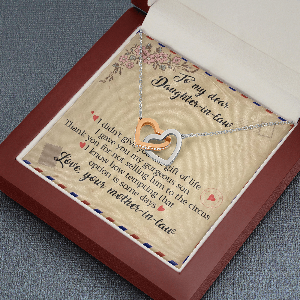 11D Letter To My Daughter-In-Law Necklace, Gift For Daughter In Law from Mother Mom