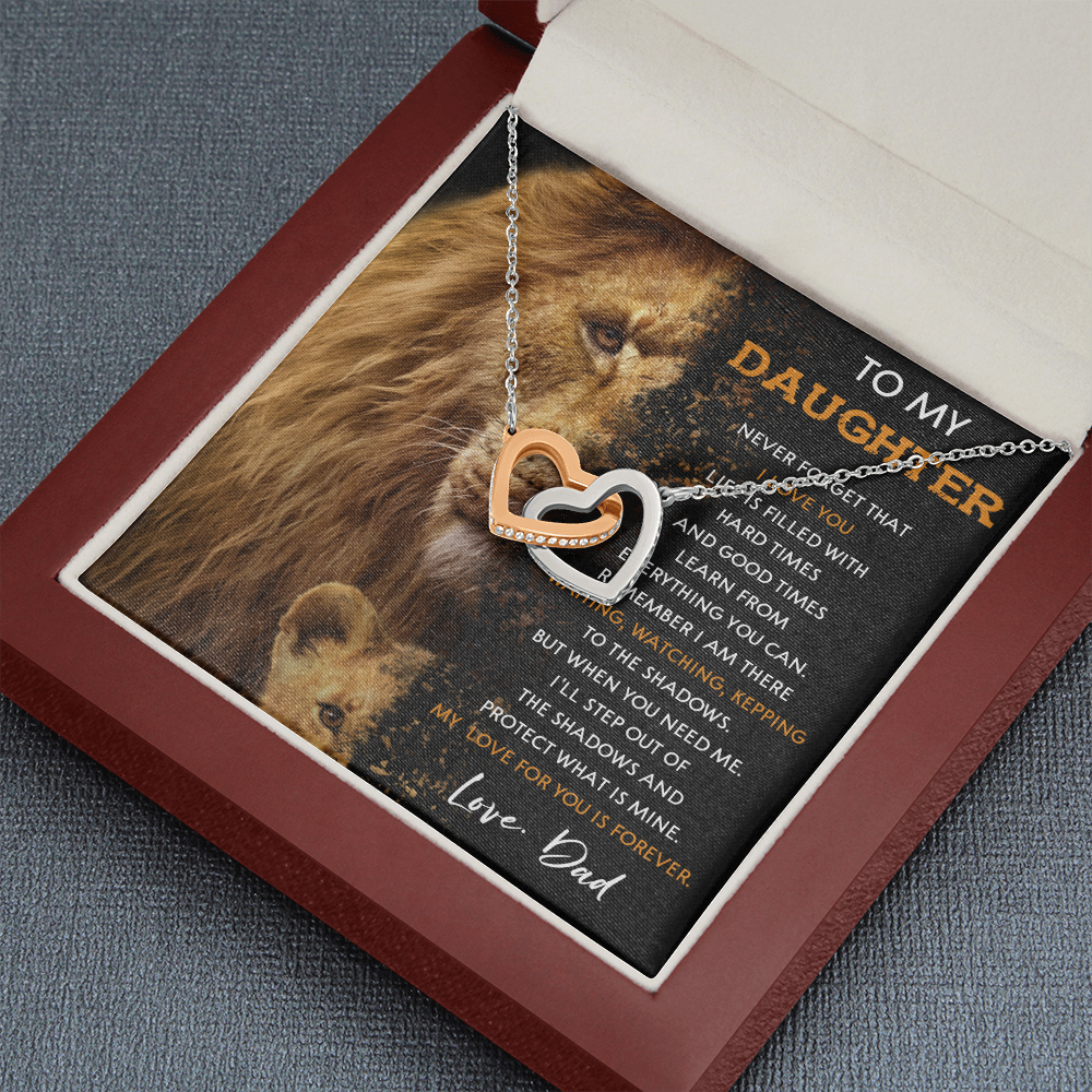 N377D To My Daughter Necklace, Gift For Daughter From Dad, Daughter And Father Lion
