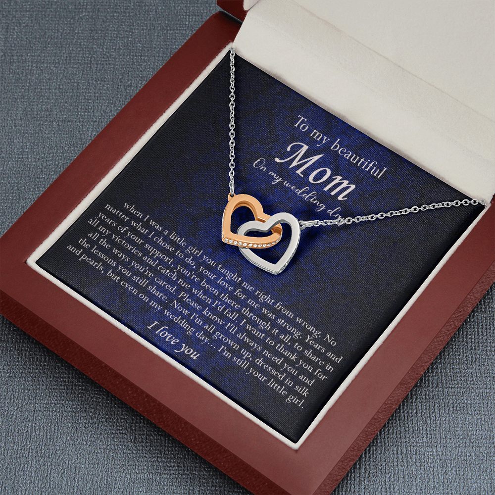 138D Necklace To My Beautiful Mom On My Wedding Day, I Love You Always Necklace Gift
