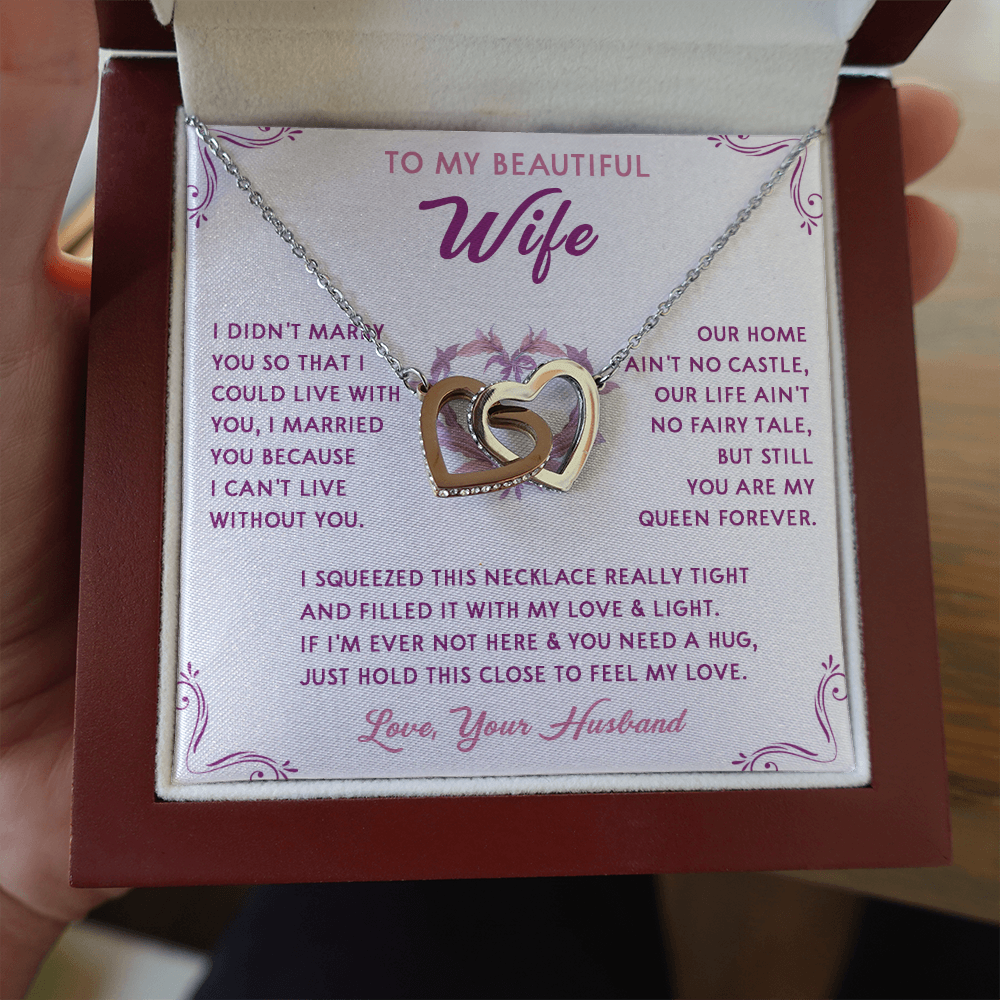 168D Necklace Gift To My Beautiful Wife, Gift for Her From Husband, Valentine Gift
