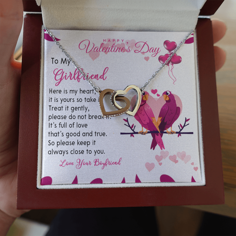 194D Necklace To my Wife, Happy Valentine's Day Gift, Couple Love Bird Women Necklace