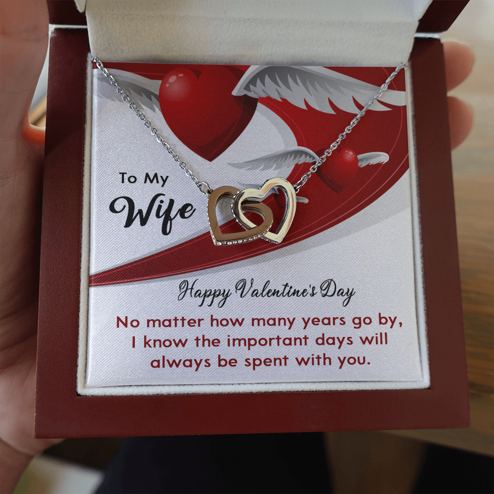 196D Happy Valentine's Day Gift, Necklace To my Wife, Love Heart Women Necklace