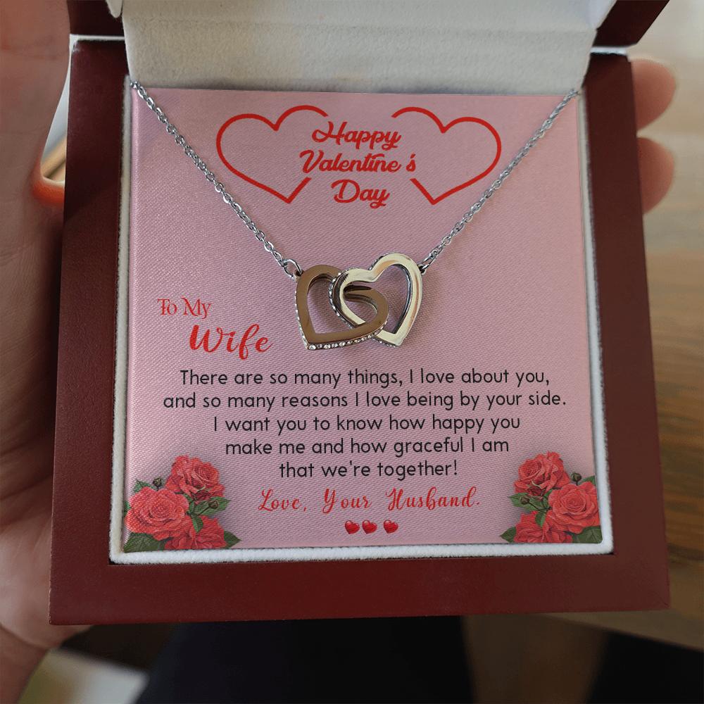 202D To my Wife Necklace, Happy Valentine's Day Gift Necklace for Beautiful Wife