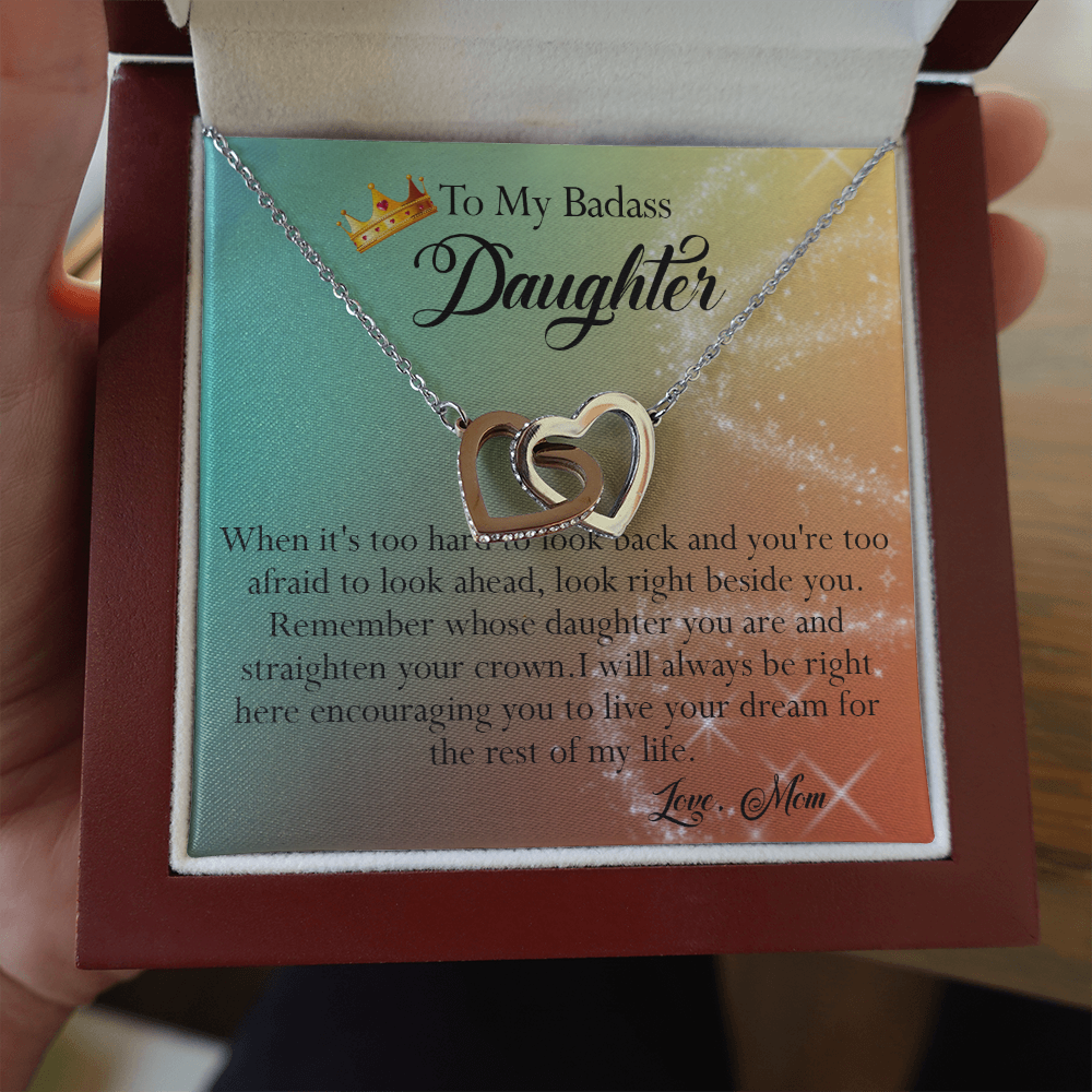 156D To My Badass Daughter Necklace, Gift for Her, Women, Birthday Gift from Mom