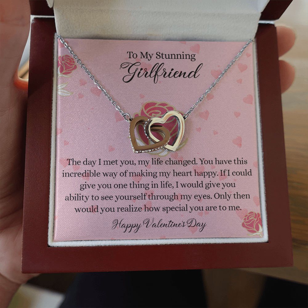204D To my Stunning Girlfriend Necklace, Love Necklace Valentine Gift from Boyfriend