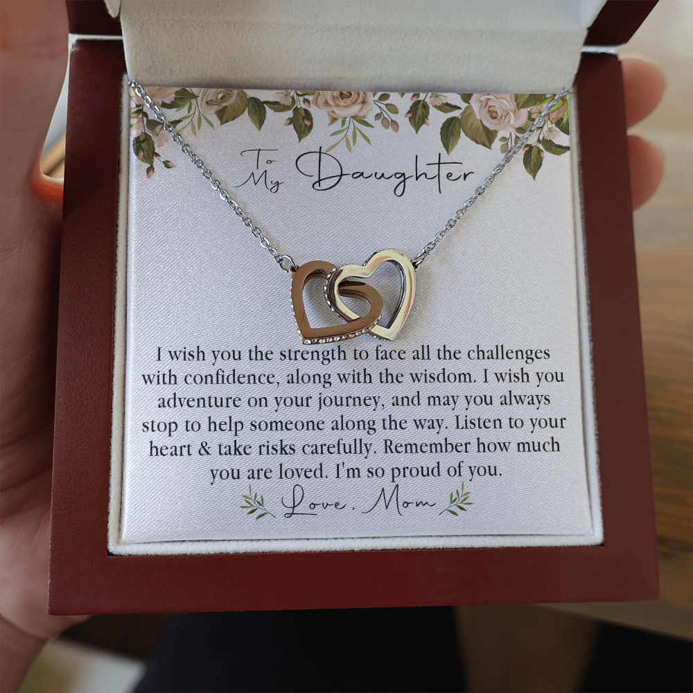 152D Necklace To My Daughter, Daughter Necklace Birthday Gift from Mom, Proud of You