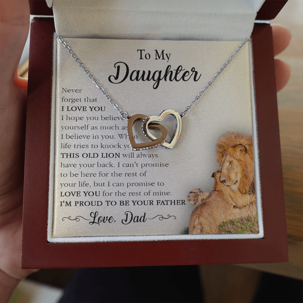 17D Necklace To My Lion Daughter, Necklace Gift for Daughter/Her, Gift From Lion Dad