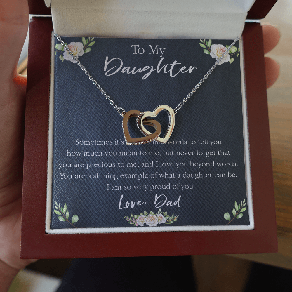 18D Necklace To My Daughter, Floral Necklace Gift for Daughter/Her, Gift From Dad