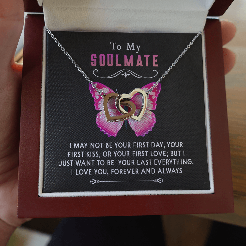 177D Necklace To My Soulmate, Butterfly Women Necklace, I LOVE YOU Forever & Always