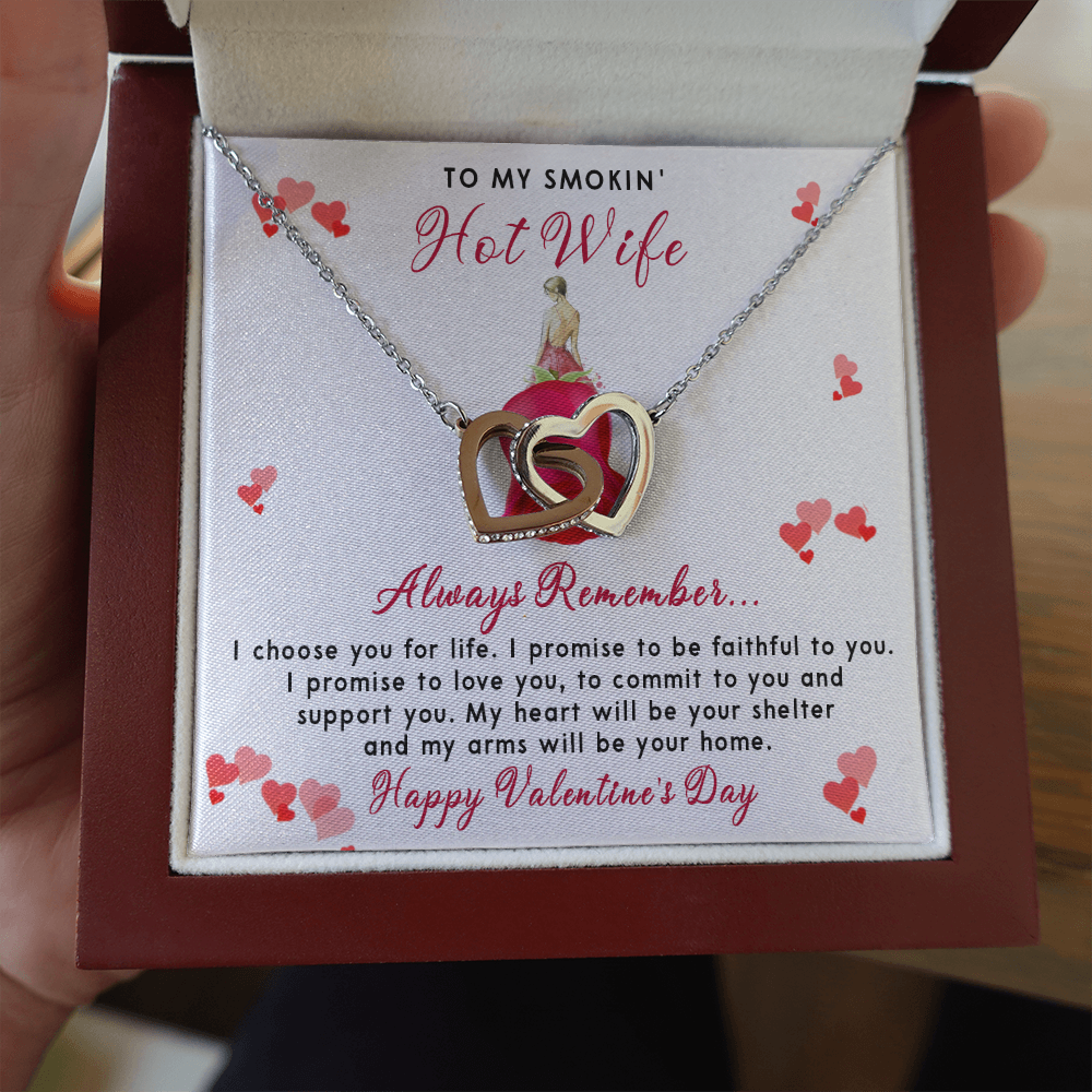 198D To my Smokin' Hot Wife Necklace, I Love You Valentine's Day Gift from Husband