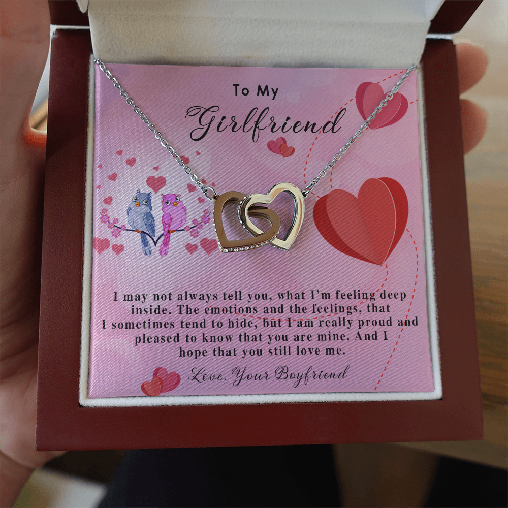 255D Necklace To My Girlfriend, Gift for Her From Boyfriend, Loving Couple Birds Gift