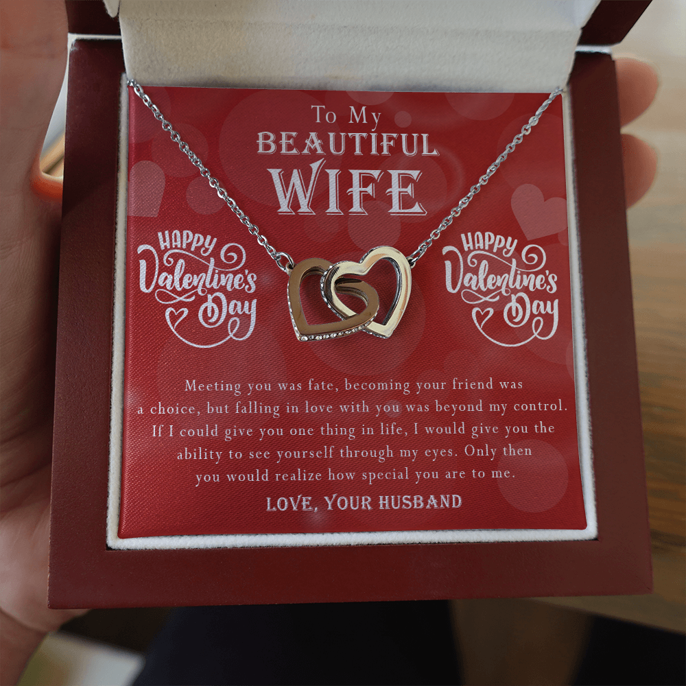 190D To my Beautiful Wife, Necklace Gift for Wife, Women, Girl, Happy Valentine's Day