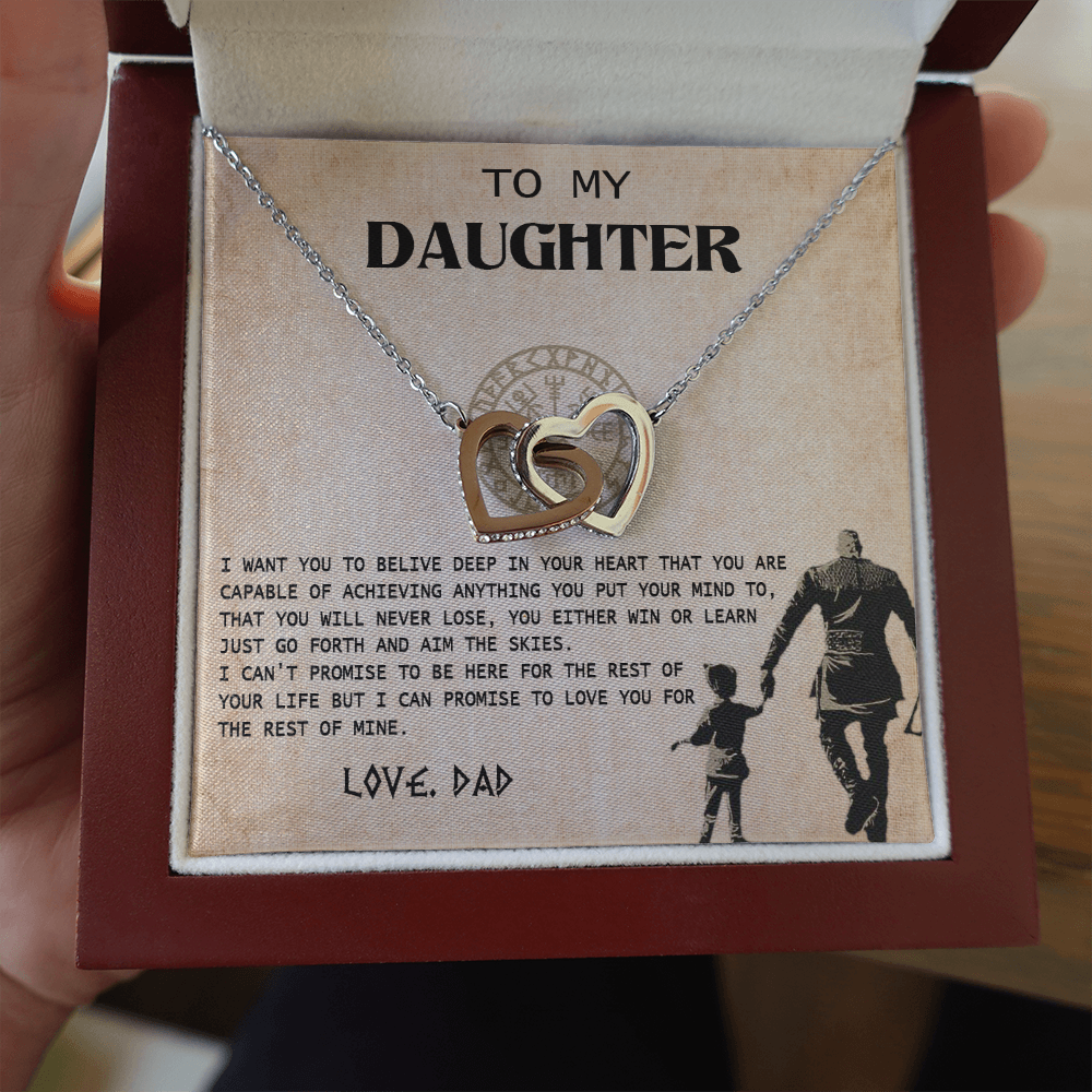 N370D To My Daughter From Viking Dad - Gift For Viking Daughter Love Knot Necklace
