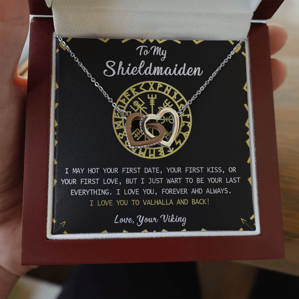 N373D To My Shieldmaiden Necklace, Lagertha Shield Necklace, Gift For Viking Wife