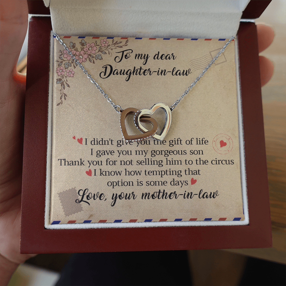 11D Letter To My Daughter-In-Law Necklace, Gift For Daughter In Law from Mother Mom