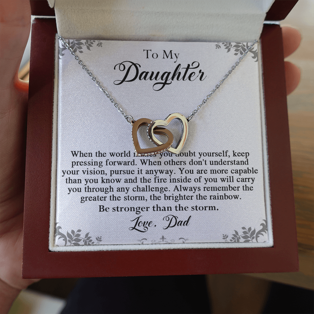 141D To My Daughter Necklace, Perfect Gift for Daughter From Dad, I Love You Daughter