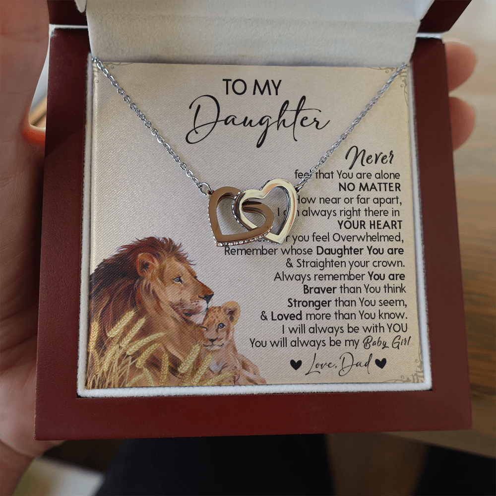 121D Necklace To My Daughter Gift From Lion Dad, You Are My Baby Girl, Birthday Gift