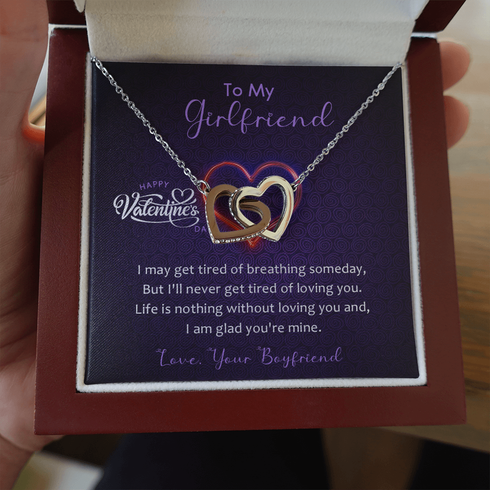 185D To my Girlfriend, Women Necklace Gift from Boyfriend, Valentine's Day Gift
