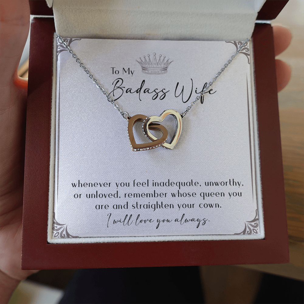 164D Necklace Gift To My Badass Wife, I LOVE YOU Always, Valentine's Day Gift for Her