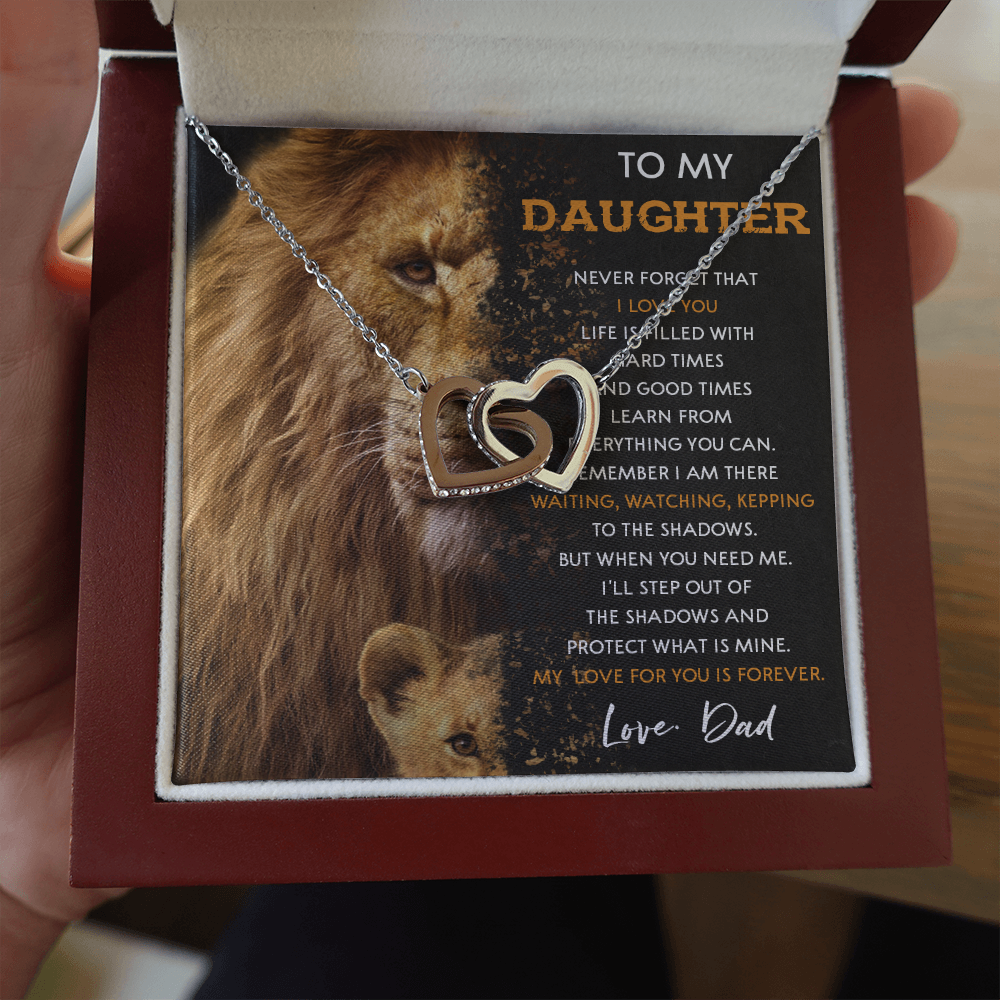 N377D To My Daughter Necklace, Gift For Daughter From Dad, Daughter And Father Lion