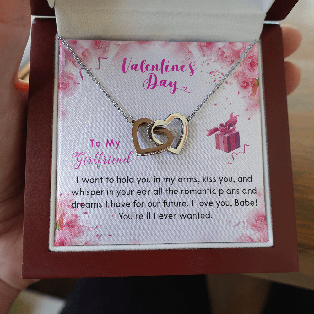 193D Necklace To my Girlfriend, Future Wife Necklace, Happy Valentine's Day Rose Gift