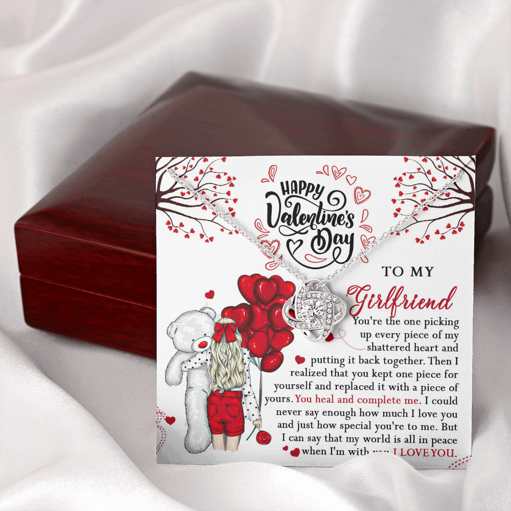 218A - Valentine Gift To my Girlfriend Knot Necklace from Boyfriend, Cute Love Gift