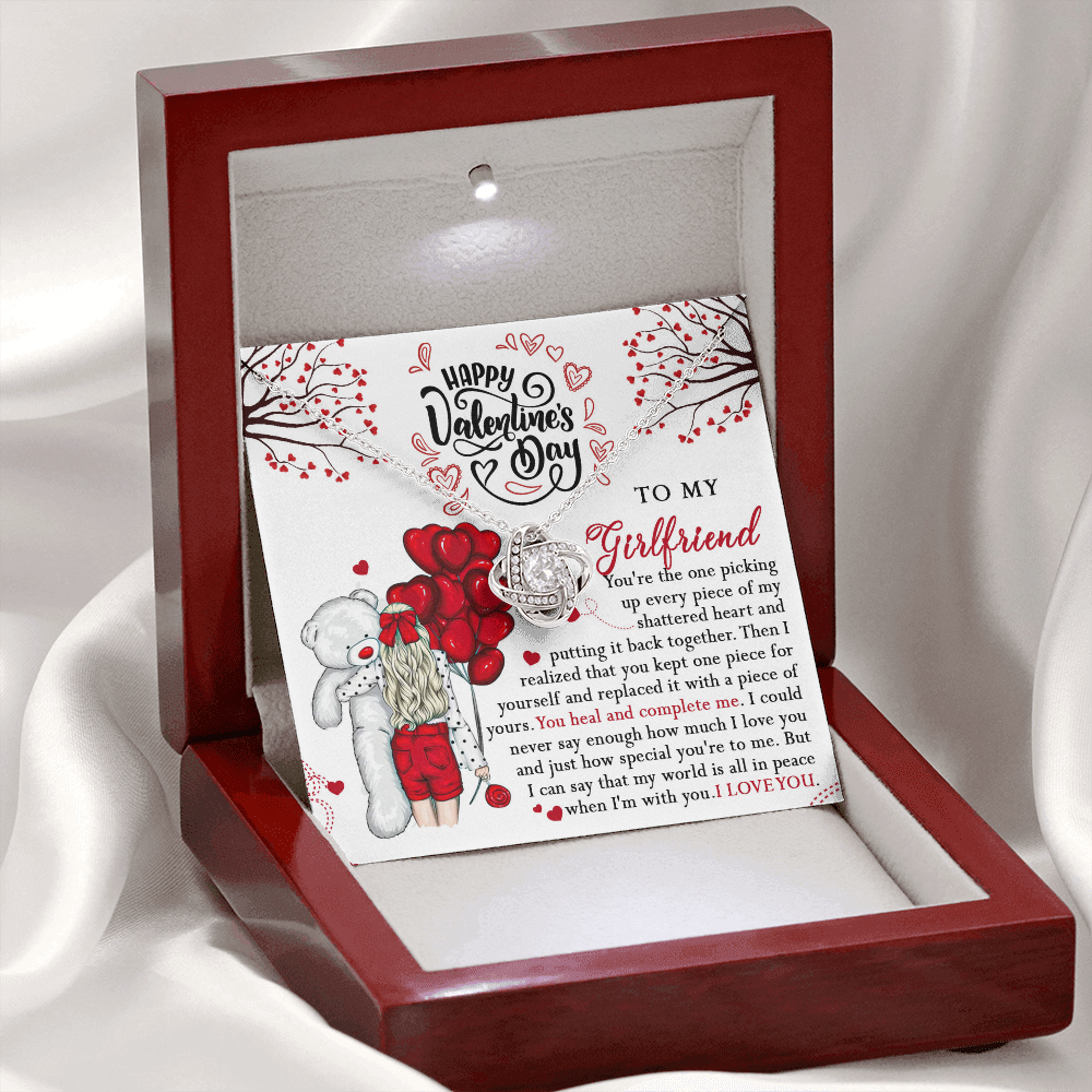 218A - Valentine Gift To my Girlfriend Knot Necklace from Boyfriend, Cute Love Gift