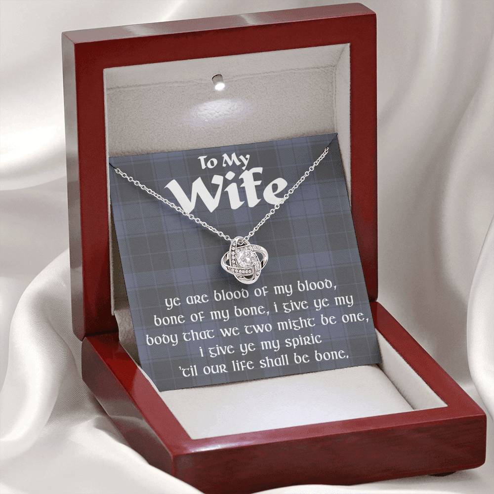 To My Wife Celtic Love Knot Pendant Necklace, Gift For Wife, Anniversary Jewelry