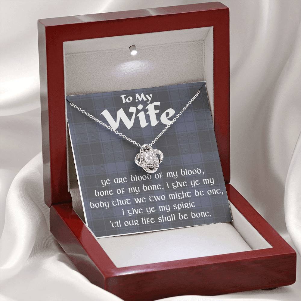 To My Wife Celtic Love Knot Pendant Necklace, Gift For Wife, Anniversary Jewelry