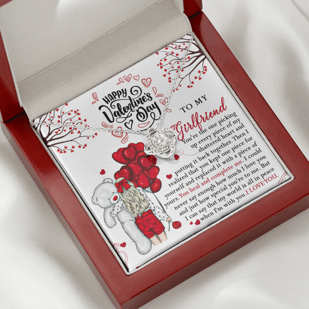 218A - Valentine Gift To my Girlfriend Knot Necklace from Boyfriend, Cute Love Gift