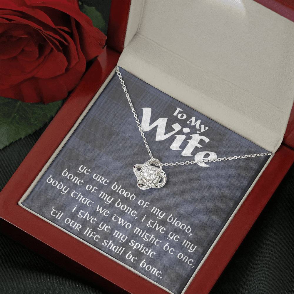 To My Wife Celtic Love Knot Pendant Necklace, Gift For Wife, Anniversary Jewelry