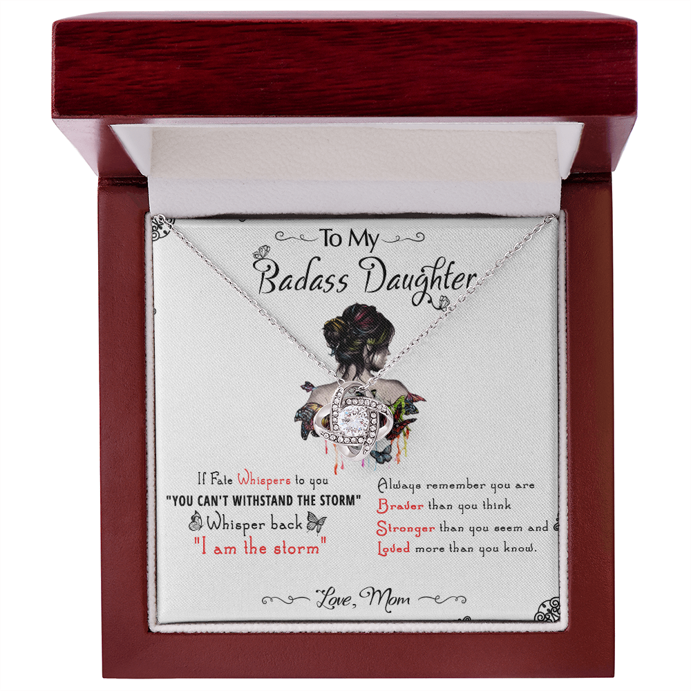 53A To My Badass Daughter, Badass Daughter Necklace From Mom, Birthday Gift