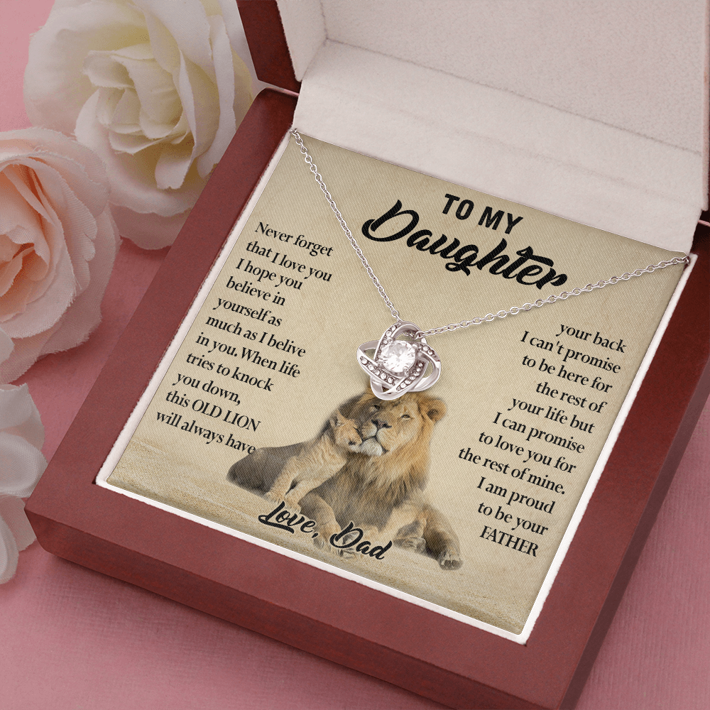 124A Necklace To My Daughter, Lion Daughter Birthday Gift from Lion Dad Necklace