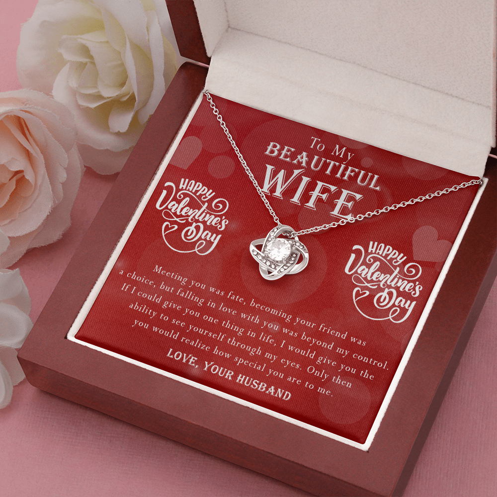 190A - To my Beautiful Wife, Necklace Gift for Wife, Women, Girl, Happy Valentine's Day