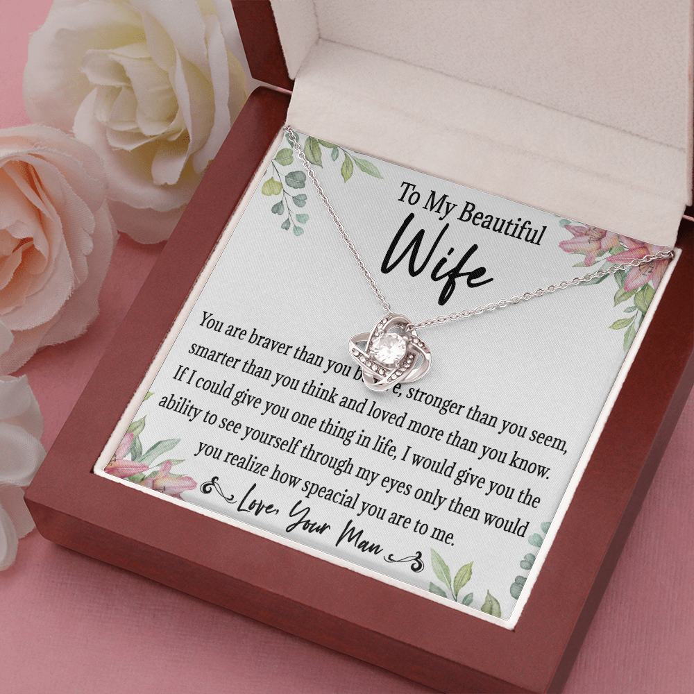 65A Love Gift To My Beautiful Wife, Women Necklace for Her, Birthday from Husband