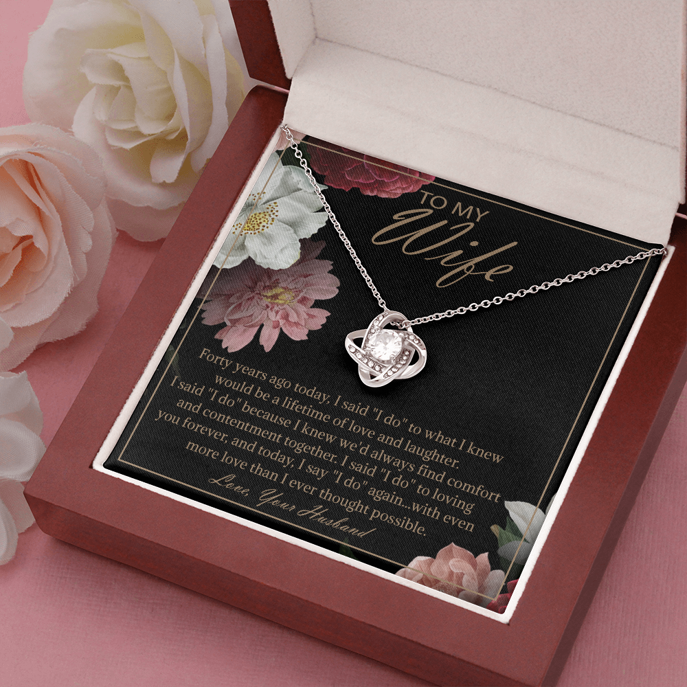 40th Anniversary Gifts For Wife Unique Card 40 Years Wedding Necklace Jewelry 334
