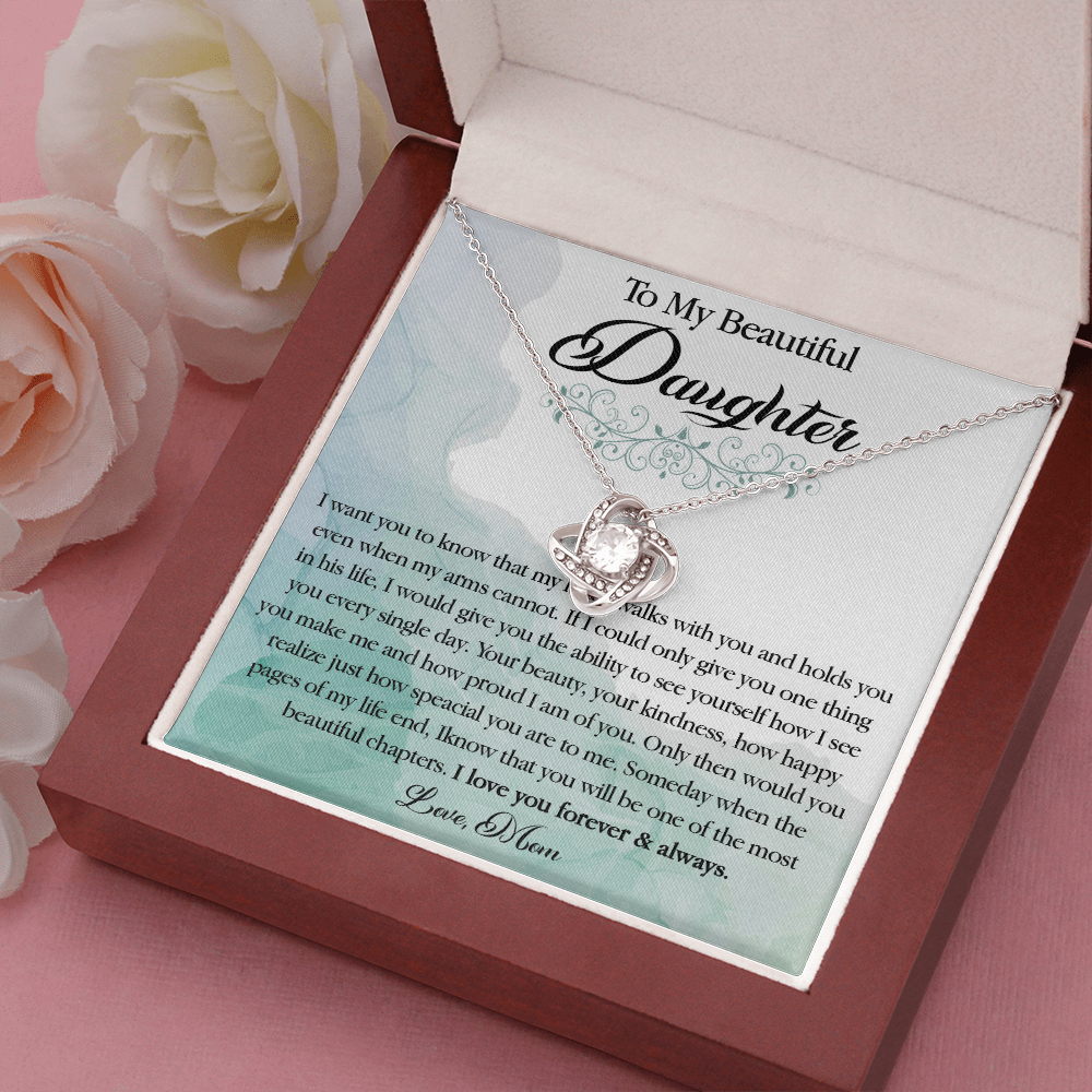 25A To My Beautiful Daughter Necklace, Gift Birthday From Mom For Daughter