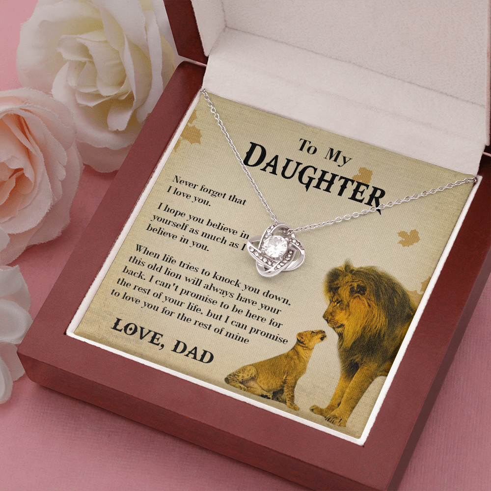 127A Necklace To My Daughter Lion, Daughter Birthday Gift, Lion Dad Necklace Gift