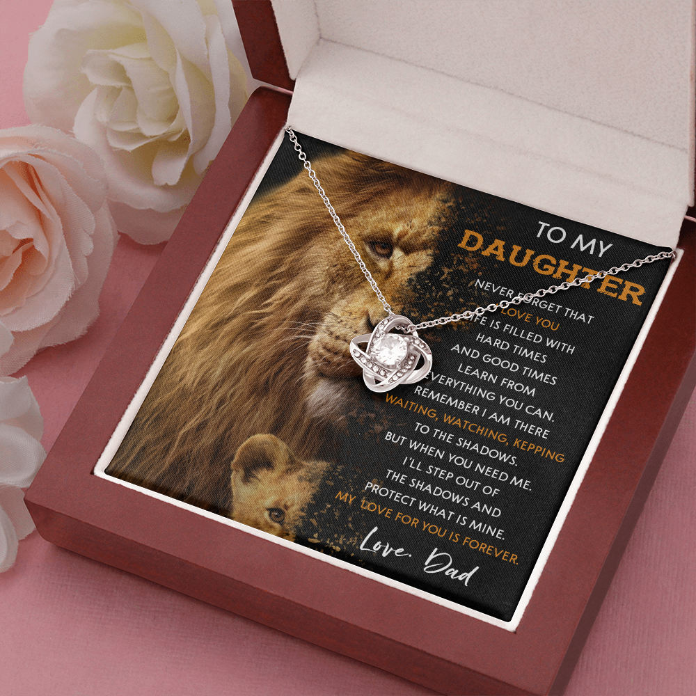 N377A To My Daughter Necklace, Gift For Daughter From Dad, Daughter And Father Lion