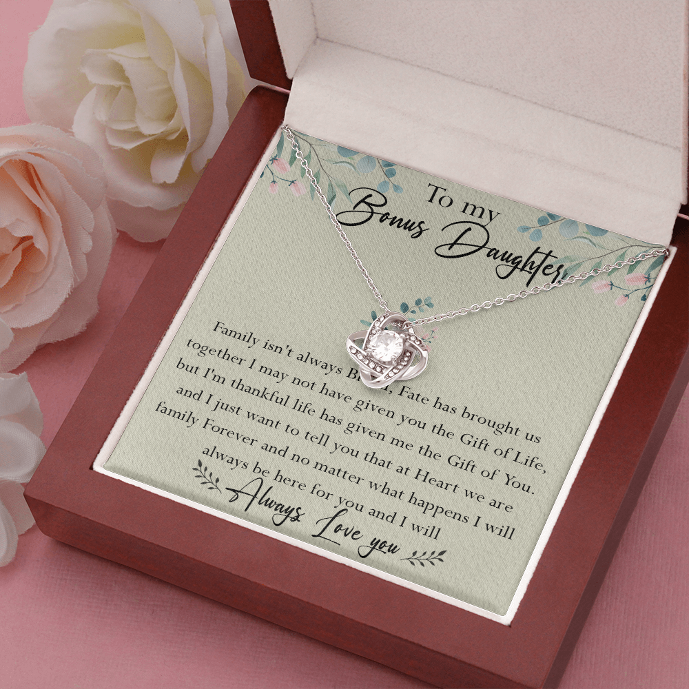 39A To My Bonus Daughter Necklace Family Isn't Always Blood Gift for Bonus Daughter