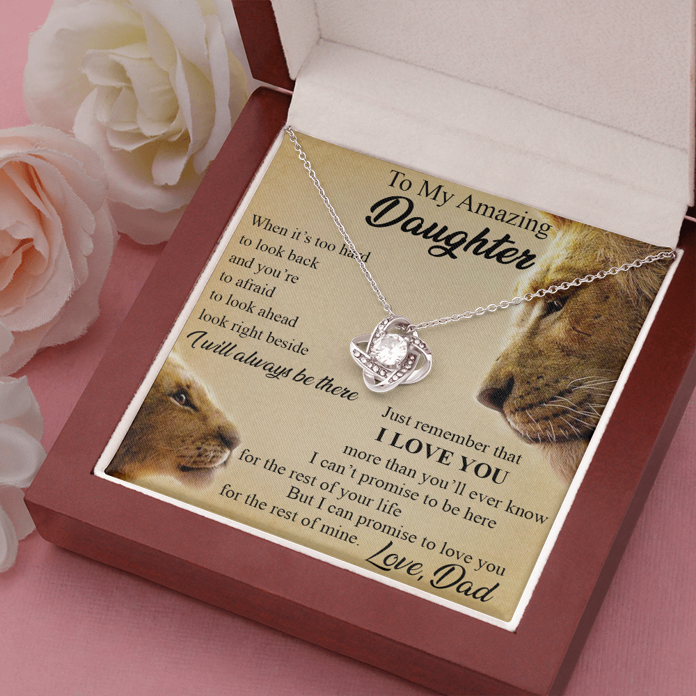 To My Amazing Daughter Love Knot Necklace, Birthday Gift Father to Daughter 492