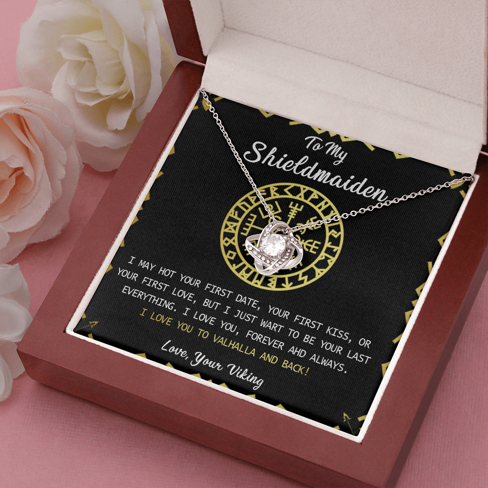 N373A To My Shieldmaiden Necklace, Lagertha Shield Necklace, Gift For Viking Wife