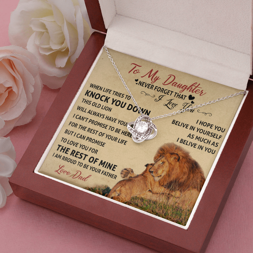To my Daughter I Love You Necklace Lion Dad 513