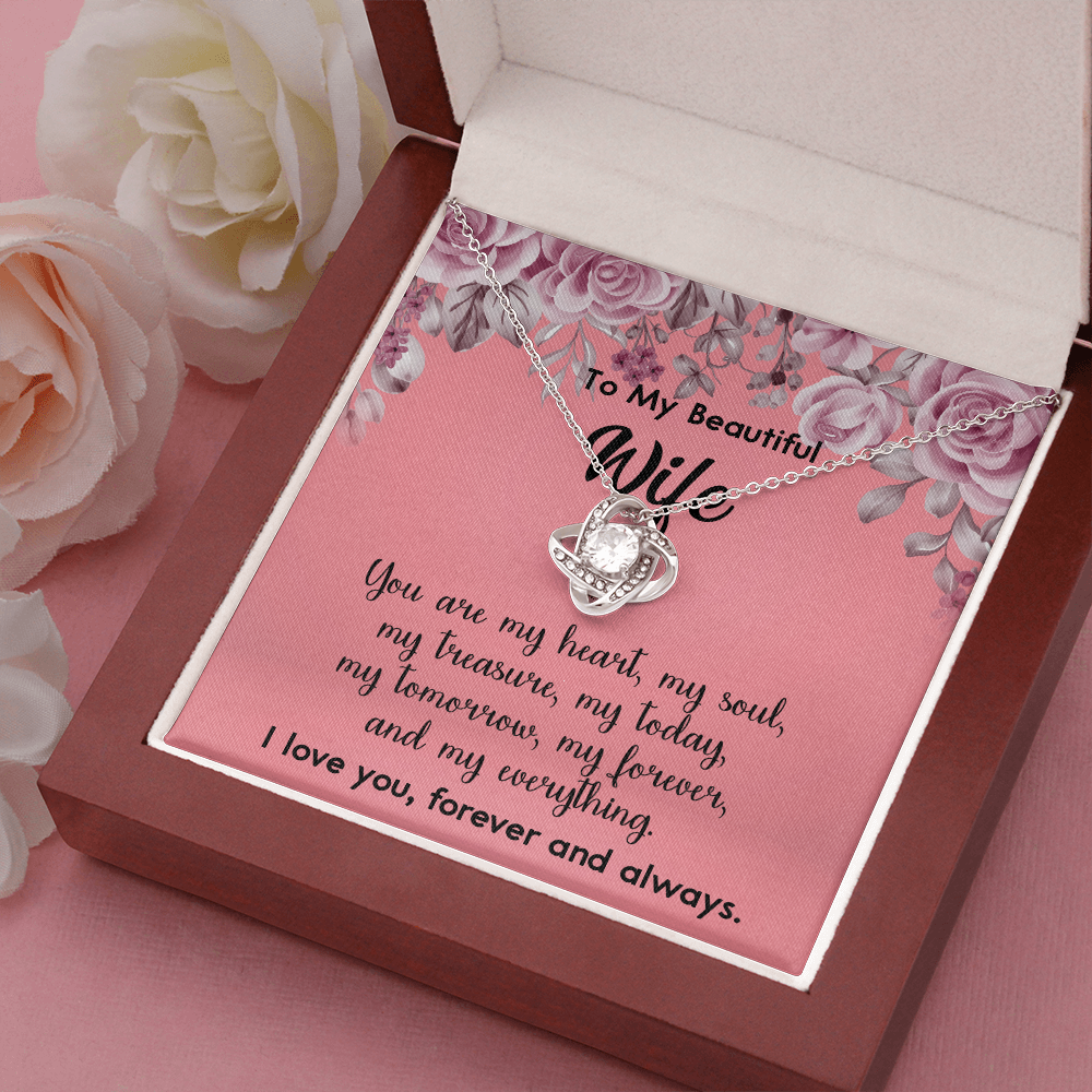 160A To My Beautiful Wife Necklace, Gift for Her, Valentine's Day Necklace Gift