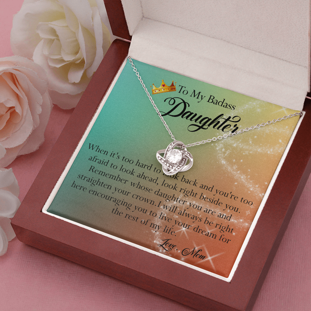 156A To My Badass Daughter Necklace, Gift for Her, Women, Birthday Gift from Mom