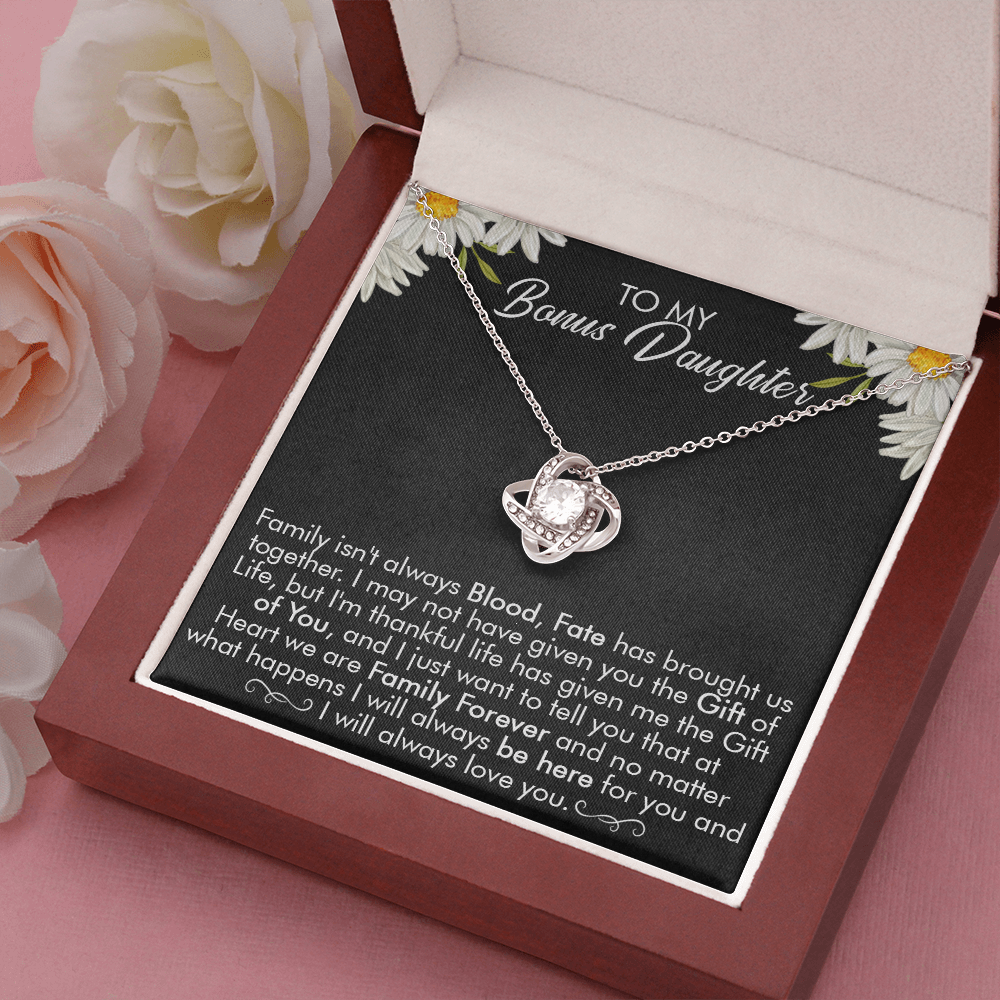 16A Necklace To My Bonus Daughter, Necklace Gift for Daughter/Her, Gift From Dad Mom