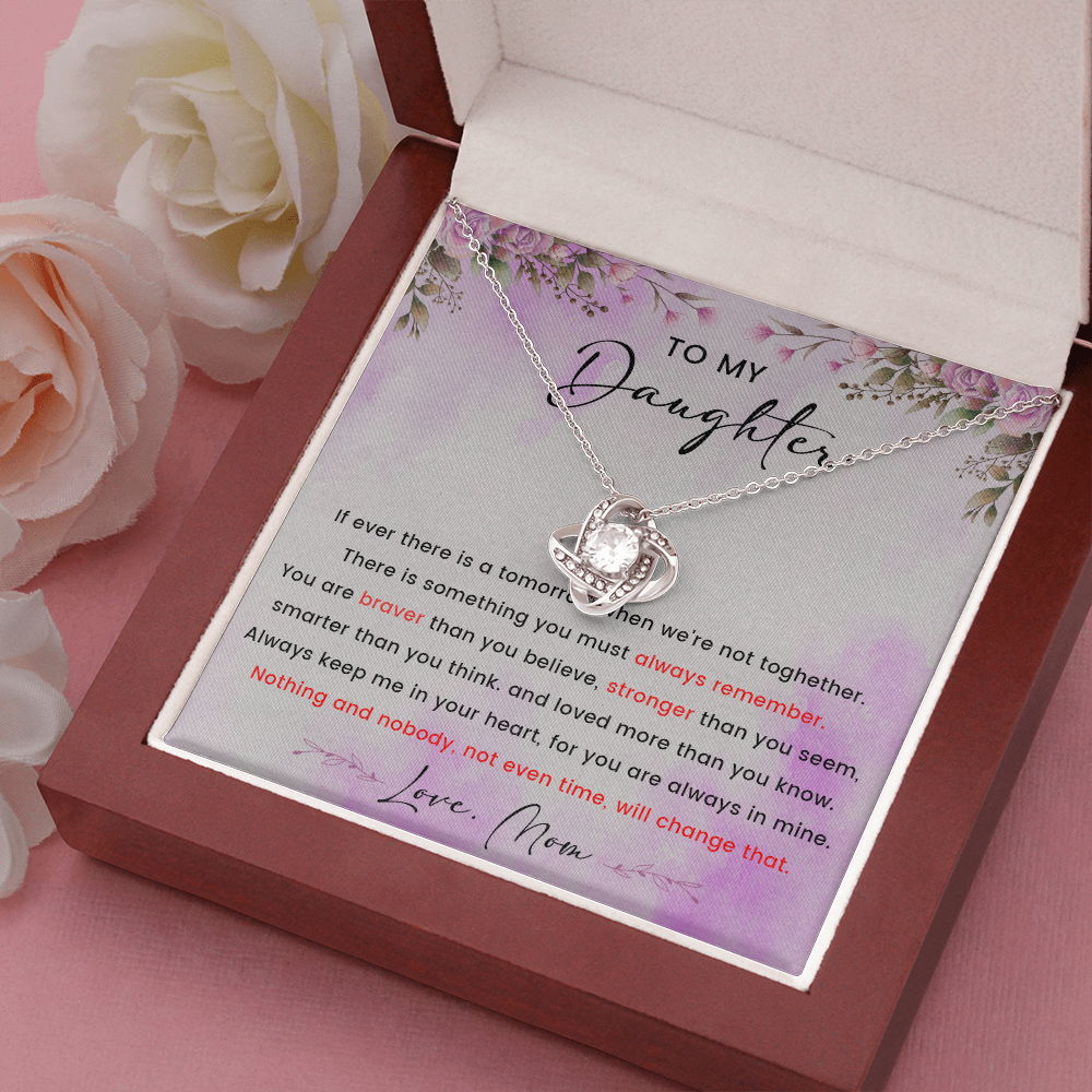 58A To My Daughter Necklace, Love Knot Necklace, Daughter Necklace From Mom