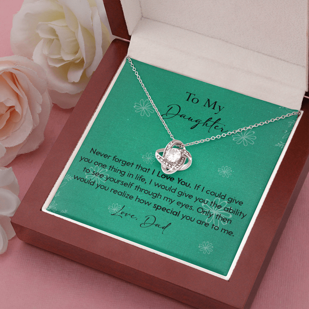 120A Necklace To My Daughter Gift From Dad, Never Forget That I LOVE YOU, Birth Gift