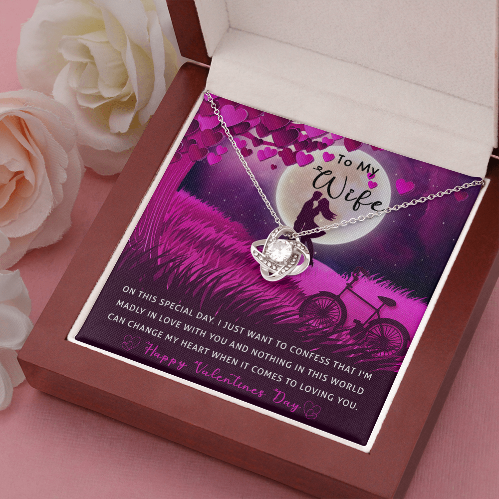 182A Necklace To my Wife, Valentine Gift for your Beautiful Wife, Valentine Necklace